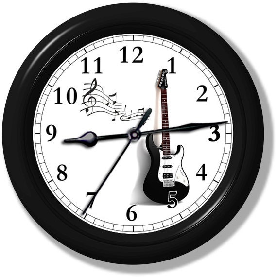 Guitar Wall Clock Handmade ON SALE by ClocksGalore on Etsy