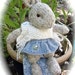 Hand Knit Bunny Doll/ Holly/ Playful & Happy, Spreading Cheer