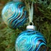 2 Peacock Feather Ornaments - Hand Painted Glass Christmas Ornaments - Peacock Feathers with Gold or Silver Accents