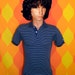 vintage 80s polo LEVI'S striped golf shirt navy preppy Small