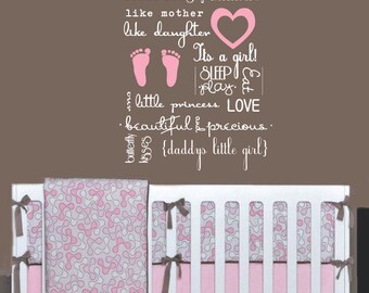 RESERVED listing - Baby Girl Subway Art Wall Decal - Childrens Wall ...