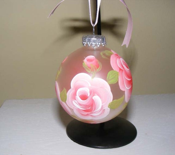 Pink Rose Christmas Ornaments 