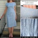 Sale 25% Off Vintage 1950s Fantastic Mad Men Baby Blue Cotton Cutwork Bombshell Wiggle Dress sz 12 14