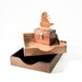 2 Vintage Wood File Boxes - Wood Index Box - Wood Bird Paper Holder - Instant Office