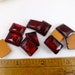 Vintage Ruby Red glass rectangular cabochons 14mm x 19mm- not perfect Gold Foil flat backs