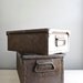 set of two industrial metal crates