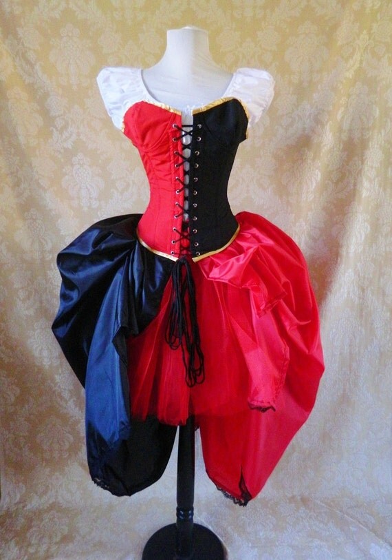 Harley Quinn/Queen of Hearts corset outfit whole Halloween