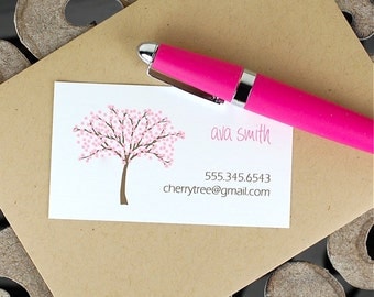 Calling Cards / Custom Calling Cards / Business Cards / Contact Cards / Personalized Calling Cards - Cherry Tree