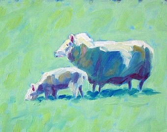 Sheep & Lamb - Sheep Art - Paper - Canvas - Wood Block