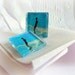 Surf cufflinks- cuff links, surfing groom, fiance, husband, turquoise, glass