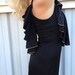 1970's ruffle maxi length womens Estivo dress black