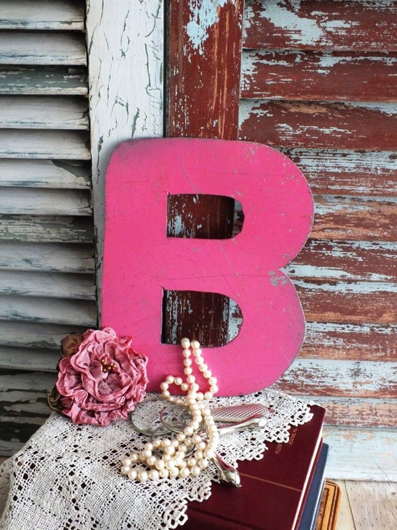 Letter B Initial B Vintage Metal Sign By Avinageobsession On