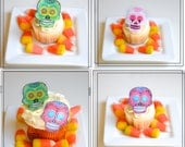 Edible Skulls. Small set of 24 - Wafer Skeletons Dia de los Muertos - Cake & Cupcake toppers - Food Accessories Il_170x135