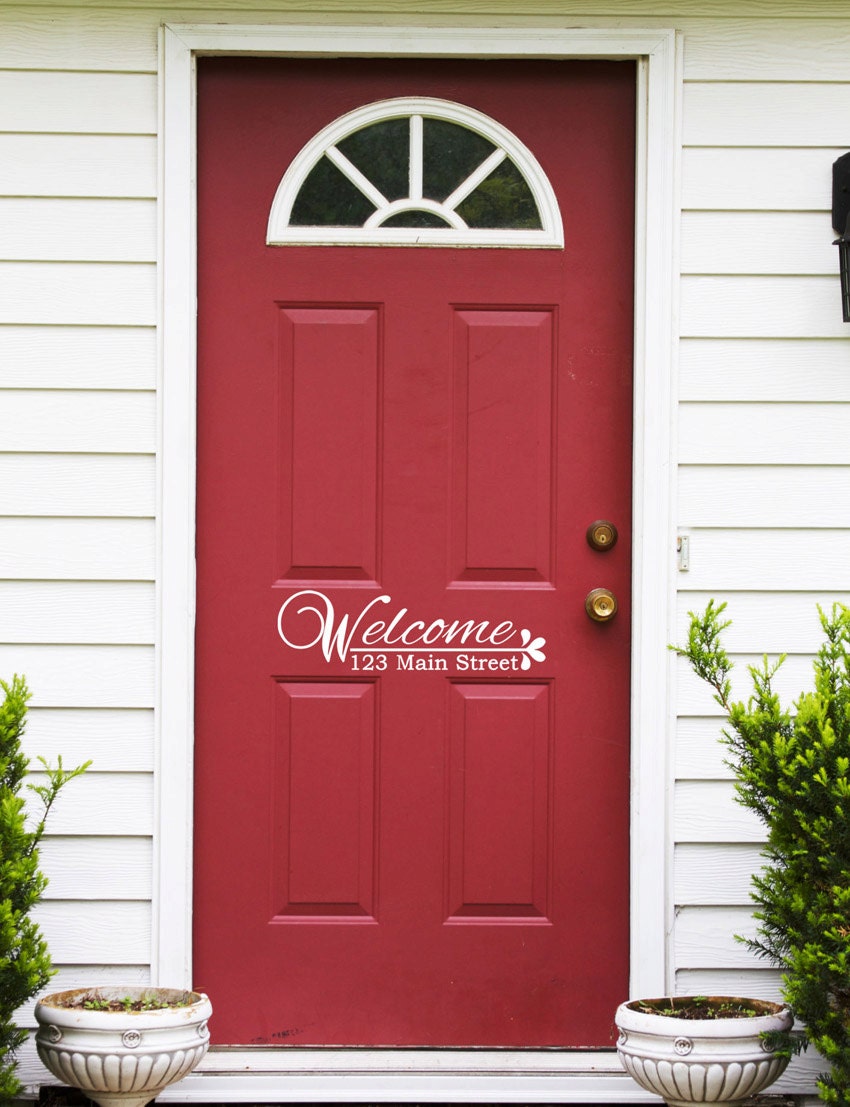 Vinyl Door Lettering with Address Option 3