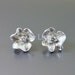 1169-MR (2 pairs) Matte Rhodium plated flower CZ Cubic Zirconia with sterling silver post earrings