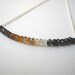 Tourmaline Bar Necklace - Sterling Silver Beaded Row Ombre Tourmaline Necklace Beadwork Necklace