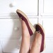 Vintage Espadrilles / 70's Wedges / Plum Purple / Size 8 N Narrow