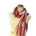 Red and White Fringe Scarf School Colors