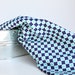 Baby Swaddle Blanket in Aqua and Light Blue, White Flannel Baby Blanket, Contemporary Geometric Shape Print Swaddling Blanket
