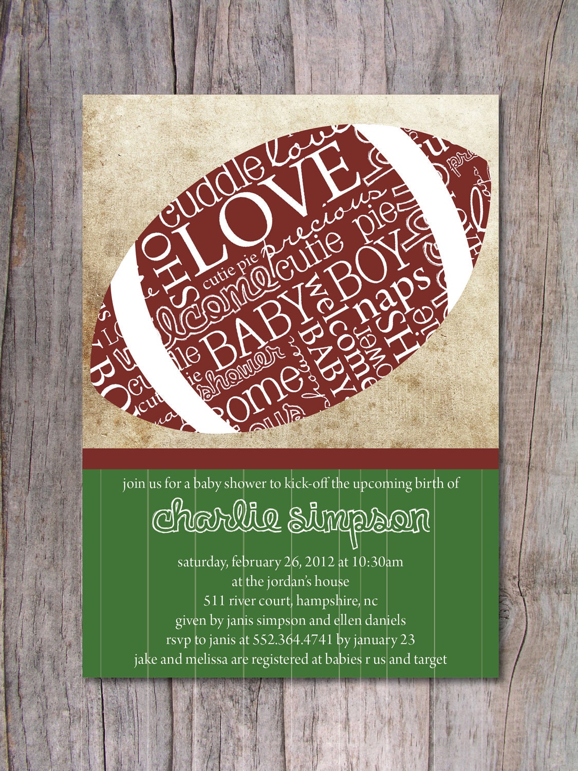 Football Baby Shower Invitations 2