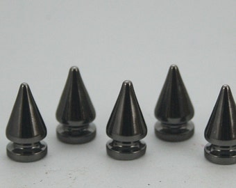 10 sets. Black Cone Spikes Screwback Rivets Studs Leathercraft Decorations Findings 7 mm. SCBL182