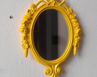 Decorative Wall Mirror, Yellow Home Decor, Apartment Wall, Baby Shower Gifts, Yellow Nursery Wall Art, Beach House, Retro Kitchen