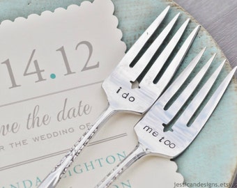 I Do, Me Too - Vintage Wedding Cake Forks (Matching Set)