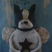 Boston Terrier Angel, handmade from papier mache, OOAK,BOSTON ANGEL