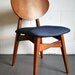 MId Century Modern Walnut Dining Chair with Knoll Upholstery