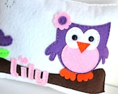 Felt Owl Pillow, Personalized Felt Owl Pillow, Handstitched, Handmade Pillow, Name up to 6 letters A347 Il_170x135