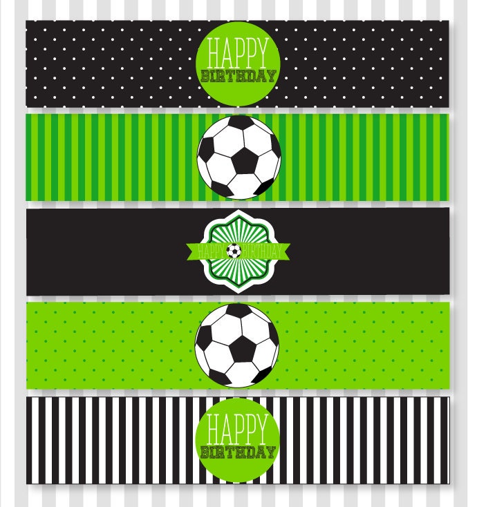 Soccer Party PRINTABLE Drink Labels INSTANT DOWNLOAD by lovetheday