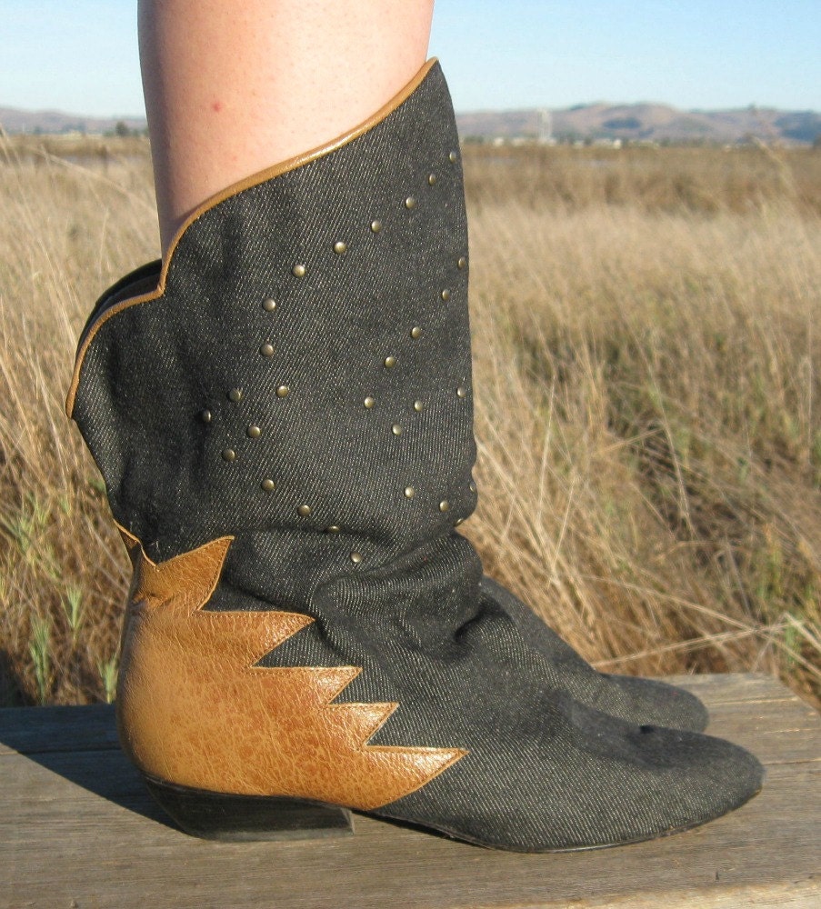 women's denim western boots