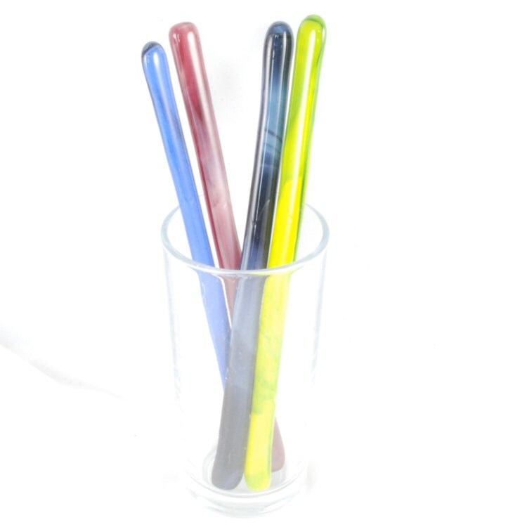 fused glass swizzle sticks/ drink markers uk by bluedaisyglass