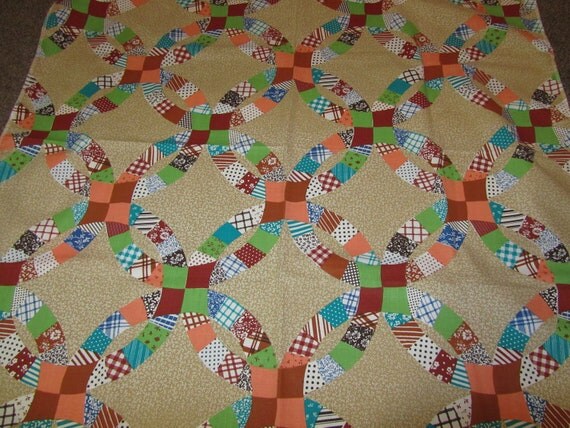 double wedding ring fabric panel