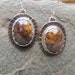 RESERVED for Lorraine - Tempest Stone Earrings, Rustic Handmade Mixed Metal Earrings, Glittering Pietersite Earrings, Large Oval Bi-Metal