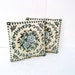 Mid Century Sofa Pillows Blue Accent Throw Pillows Turquoise Chenille Decorative Florals