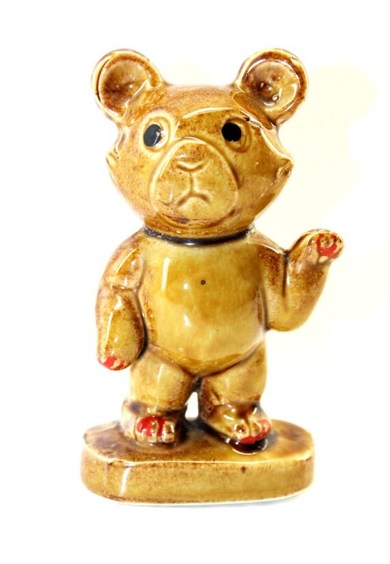 Items similar to Vintage Japanese Bear Figurine Ceramic Bear