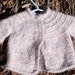 Sale: Hand Knit Angora, Wool & Silk Baby Sweater Pink Cardigan, Luxury Heirloom Quality