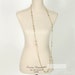 Necklace Gold with Green and Pearl Bead Long Chain Vintage 60s Costume Jewelry