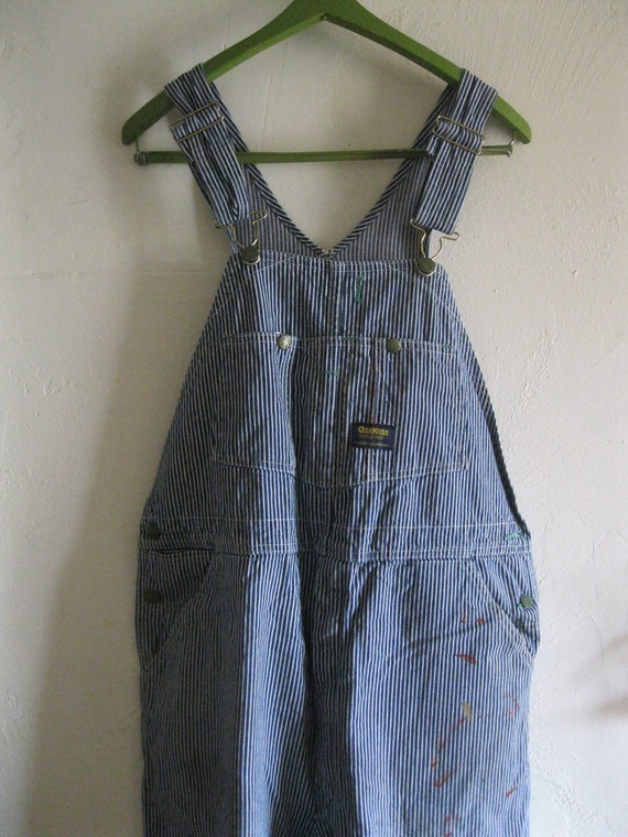 Vintage mens 'Distressed' striped overalls