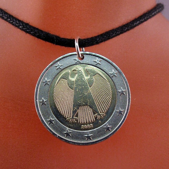 Mens GERMANY necklace . German Eagle Pendant jewelry . unity.