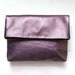 SALE. M E T A L L I C PLUM Envelope Clutch. Leather Fold Over Clutch.