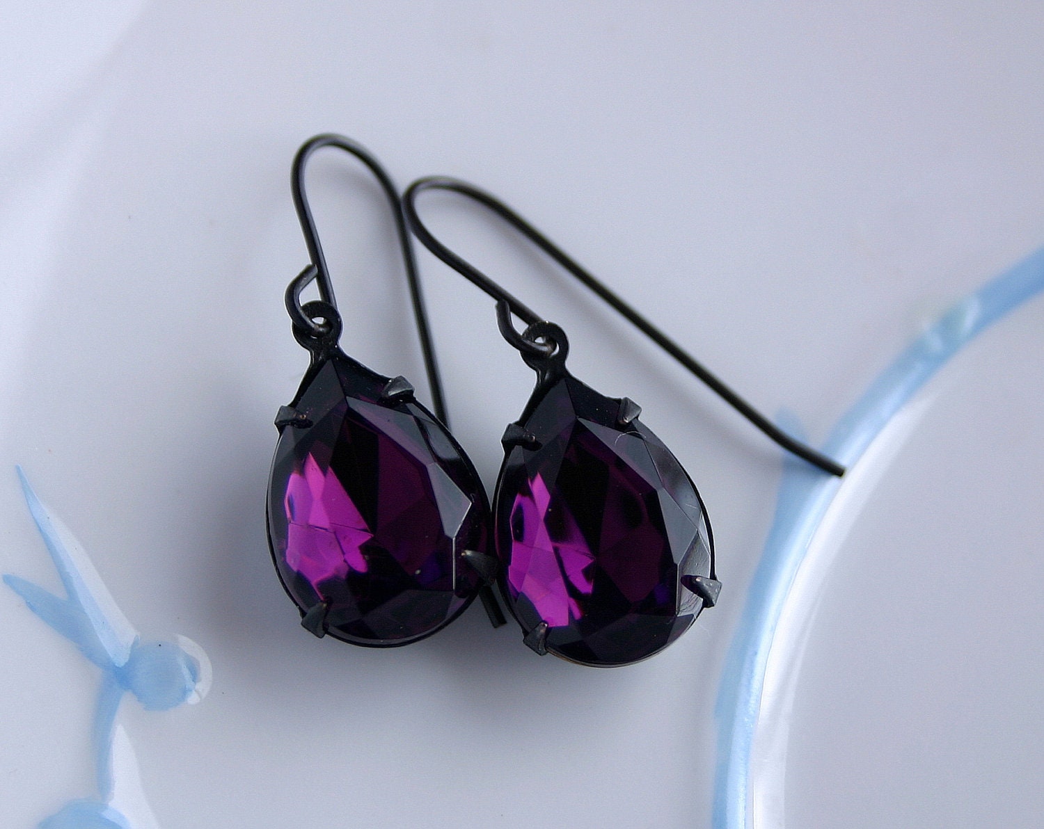 Dark Amethyst earrings purple earrings amethyst earring