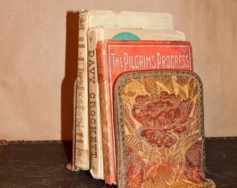 Victorian Bookends / Antique Brocade