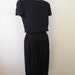 vintage gorgeous black on black reptile print silk dress s m