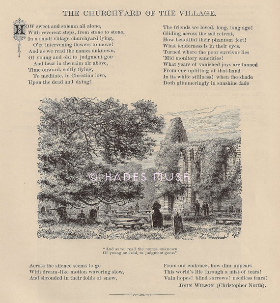 items-similar-to-church-graveyard-poem-poetry-1886-antique-vintage-art