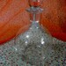 Antique Perfume Bottle Hand Blown Glass with Knob Top Crystal Ball Stopper Mint Only 8 USD