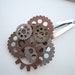 Steampunk Hair Clip Barrette Gears Bronze