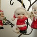 Vintage 50's '"PORCELAIN ORNAMENTS" Angel, Young Santa Helper & Santa