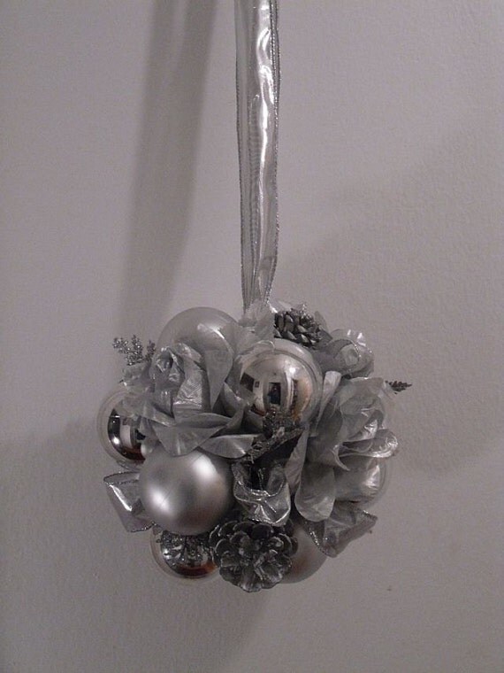 Silver Pomander Ball Christmas Pomander Ball Winter Wedding